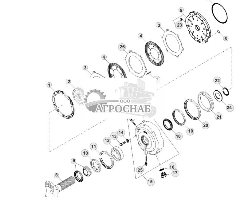 Крышка дифференциала, левая, с тормозами, 50KIVT™ - ST104430 550.jpg